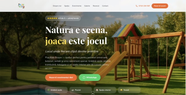 Preview website Loc de joacă petreceri copii realizat prin Sitto Start
