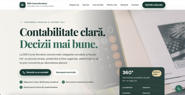 Preview website Seb Conta România realizat prin Sitto Start