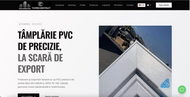 Preview website TermoConstruct Botoșani realizat prin Sitto Start